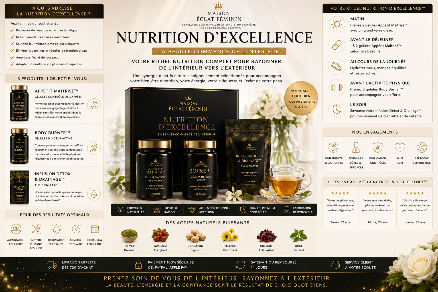 Collection Nutrition d'Excellence — la beauté commence de l'intérieur